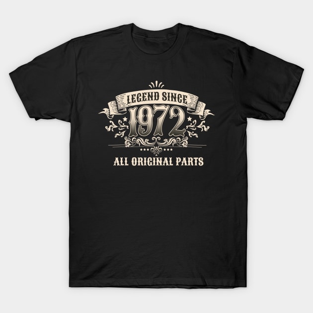 Retro Vintage Birthday Legend Since 1972 T-Shirt by star trek fanart and more